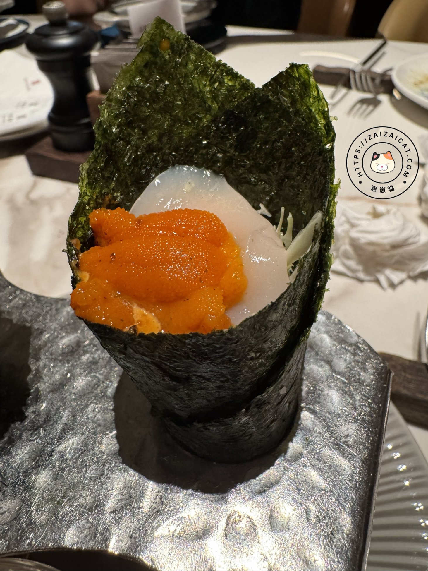 海膽干貝手卷